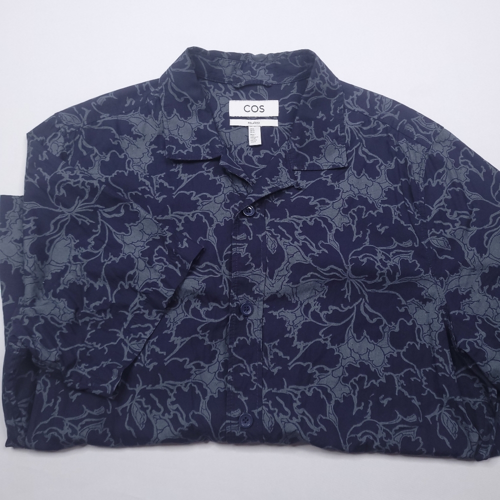 COS US Floral Hawaiian Shirt Relaxed Fit With Pockets 100% Cotton XL - Picture 4 of 10